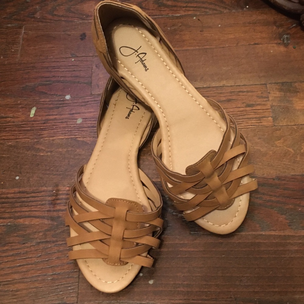 Leather strap slip on sandal